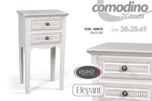 Comodino legno cassetti - comodino,