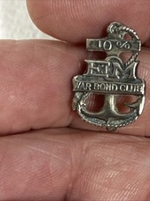 Spilla da bavero USN Navy seconda guerra mondiale ww2 argento sterling EM War Bond Club 10%