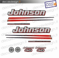 Adesivi motore marino fuoribordo Johnson 40  cv four stroke efi coperchio nero