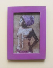 Quadro Nudo con foulard rosa