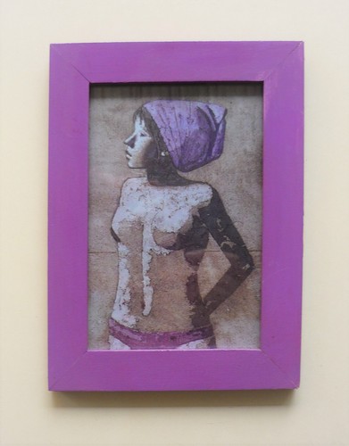 Quadro nudo con foulard - con,