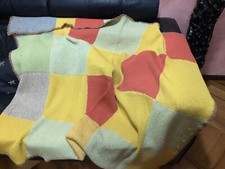 Coperta fatta a mano della nonna plaid, letto, crochet , lana vintage