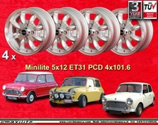 4 Cerchi Mini 850 1275 1000 Minilite 5x12 ET31 PCD  4x101.6 Wheels Felgen Jantes