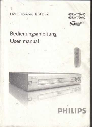 Philips hdrw 720 dvdr hdd - hdrw, dvd
