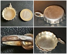 Ciondolo?ARGENTO 925 SILVER pendente TAPPO CORONA BIRRA medaglia VINTAGE 2,2 cm