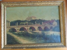 Quadro antico olio su tela cornice dorata forse ungherese o austriaco