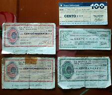 Mini Assegni Circolari Anni 70 Segni tempo 