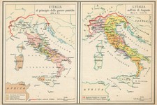 Poster Arte Stampa Sfondo Educazione Mappa Italiana Vintage Decorazione Parete