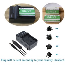 2x Batteria + Caricabatterie per OLYMPUS CR-V3 E-1 E-10 E-100RS E-20 E-20N E-20P