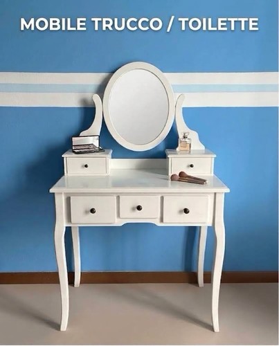 Tavolo trucco bianco 80x40 - trucco,