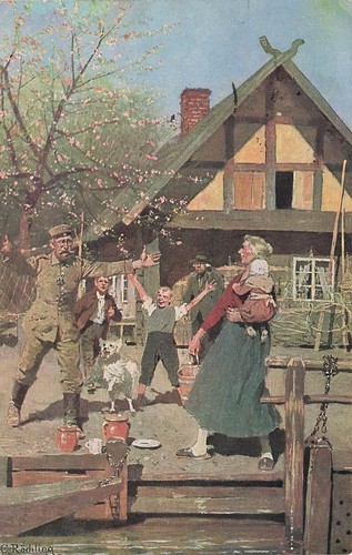 Cartolina ww1 ritorno casa - cartolina,