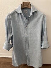 Camicia uomo Chambray Brunello Cucinelli taglia M vestibilità slim