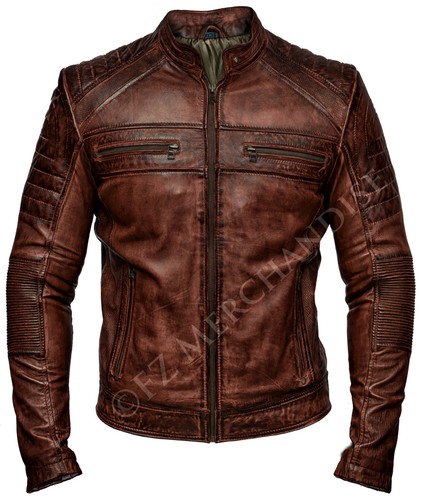 Giacca moto uomo biker vintage