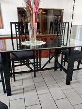 Tavolo cristallo laccato nero 185x90 cm