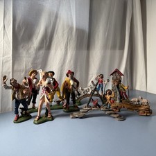 Lotto Blocco 8 Statuine Presepe Media Statura Made In Italy