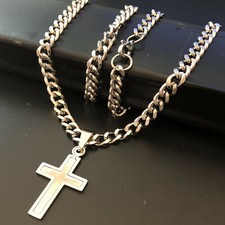 Collana con croce acciaio - croce, in