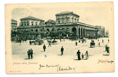 Cartolina antica napoli piazza - antica, napoli-piazza