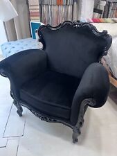 poltrona design vintage colore nero opaco con velluto senza graffi 