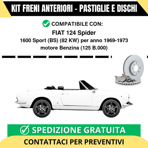 Kit freni anteriori fiat 124 - freni,