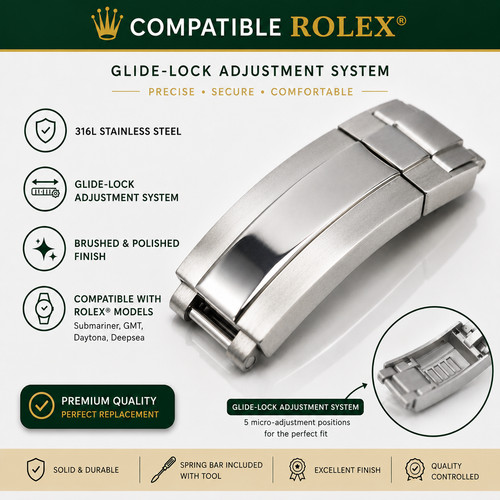 Brush polish steel clasp - steel, for