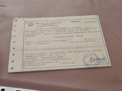 Vettura fiat 138 - fiat, 1980