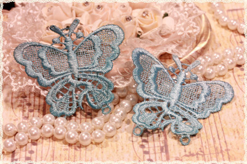 2pz colore azzurro - colore, pizzo