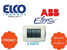 PLACCA SOFT METAL 6 POSTI COLORE GRIGIO ARGENTO LIGHT ABB ELOS