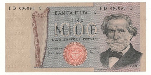 1000 lire giuseppe verdi - verdi, ii°