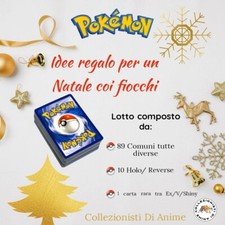 Lotto 100 Carte Pokemon Italiane Tutte Diverse Idea Regalo + REVERSE/HOLO/EX/V