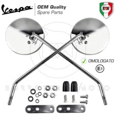 COPPIA SPECCHIETTI CROMATI FAR VESPA PX 125 150 200 - 50 SPECIAL R L N - PK S XL