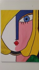 DIPINTI ORIGINALI FAMOSI PICASSO FATTO A MANO SU TELA CM 40x30 ARTE CUBISMO