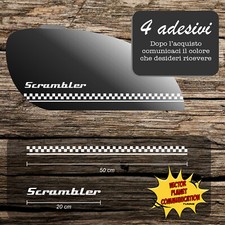 4 adesivi scrambler cafe racer strisce scacchi fasce moto personalizzate a0935