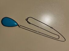 Collana donna FOSSIL in acciaio con pietra turchese a goccia