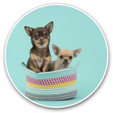 2 adesivi in vinile 20 cm - divertenti cani chihuahua cuccioli cuccioli regalo cool #24346