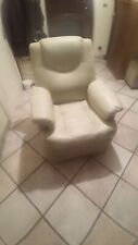 Poltrona relax manuale vintage ottime condizioni ecopelle BEIGE alta 110 x 80 cm