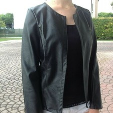 Coprispalle Ecopelle Giacca Aperta Lunghezza al Fianco Blazer