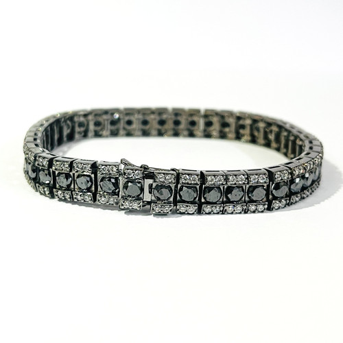 Decorato nero diamante tennis - diamante,