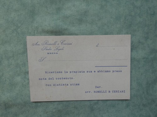 Cartolina intestata romelli - intestata, e