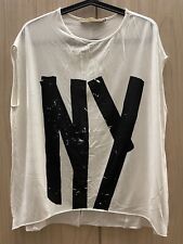 MANILA GRACE t-shirt maglia New York bianca con bottoni - maglietta canotta M 42