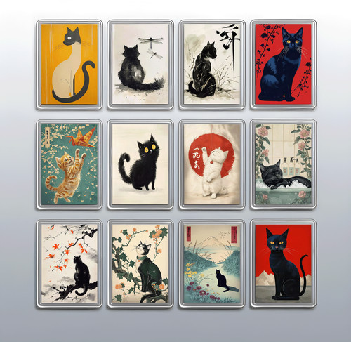 Vintage cat fridge magnet - vintage, –