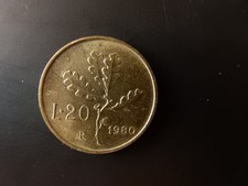 moneta da 20 lire del 1980