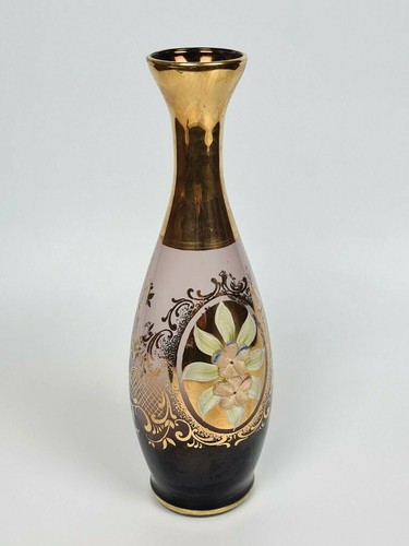 Vaso vintage vetro decorato - in,