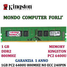 1GB (1X1GB)MEMORIA/RAM KINGSTON DDR2 PC2 800MHZ 2RX8 NOECC PC FISSO ALTA DENSITÀ