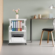 Tavolo per Stampanti, Supporto per Stampanti a 3 Livelli con Ruote per Studio