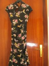 BELLISSIMO ABITO VESTITO CON MOTIVO FLOREALE COLORE NERO TAGLIA UNICA