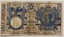 5 LIRE BIGLIETTO DI STATO