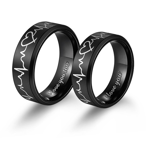 Anello coppie titanio amo - anello,
