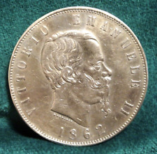 REGNO D'ITALIA VITTORIO EMANUELE II 5 LIRE 1862 NAPOLI RARO