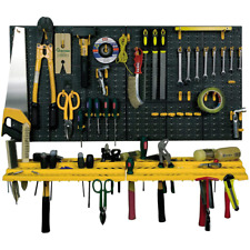 PANNELLO PORTAUTENSILI PORTA ATREZZI DA PARETE 2 MENSOLE 50 GANCI cm 100x50 XL