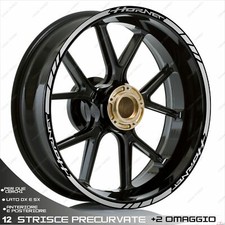 PROFILI ADESIVI SPORT CERCHIO RUOTA GRAFICA PER HONDA CB F HORNET 600 ARGENTO